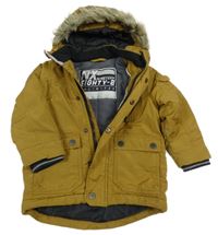 Piesková á šušťáková zimná bunda s kapucňou Next