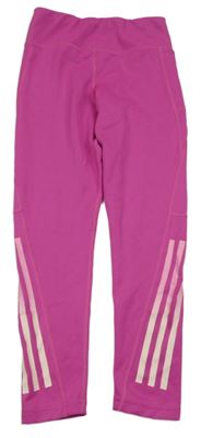 Růžové sportovní legíny s logem Adidas