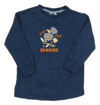 Tmavomodrá mikina s kvietkami Lily & Dan