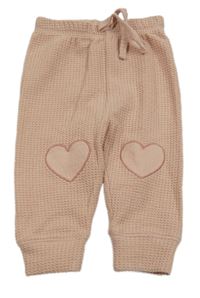 Broskvové vzorované tepláky se srdíčky 