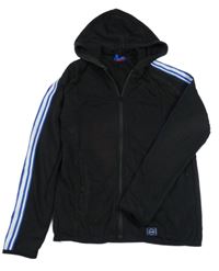 Černá propínací mikina s pruhy a kapucí S. Oliver