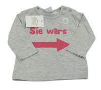 Nové - Sivé melírované tričko s nápisom Bubblegum