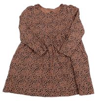 Svetloružová -čierne vzorované bavlnené šaty H&M