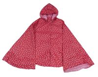 Tmavoružové bodkované šušťákové pláštěnkové pončo s kapucňou Tchibo