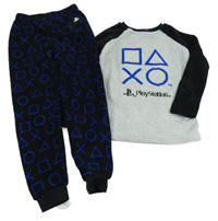 Černo-šedé chlupaté pyžamo PlayStation Primark