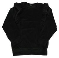 Čierna zamatová mikina s volánikmi Little kids