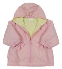 Světlerůžová šusťáková zateplená bunda s mašličkami a kapucí Ladybird 