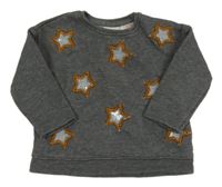 Sivá mikina s hviezdičkami Zara