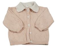 Broskvový vzorovaný prepínaci sveter s golierikom Shein