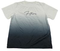 Bielo-sivé športové tričko s nápisom