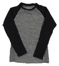 Sivo-čierne funkčné športové tričko Pocopiano