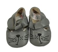 Nové - Šedé koženkové capáčky s čumáčkem Next vel. 16,5