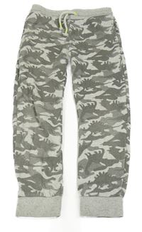 Šedé melírované tepláky s dinosaury F&F