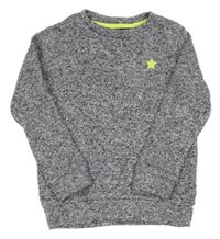 Šedo-bílá melírovaná pletená mikina s hvězdičkou F&F