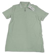 Nové - Zelenošedé vzorované polo tričko F&F