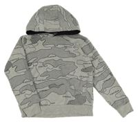 Sivo-čierna vzorovaná mikina s kapucňou Firetrap