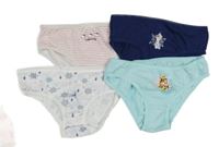 Nové - 4x Světlemodré + tmavomodré bílé + pruhované + kalhotky s obrázky