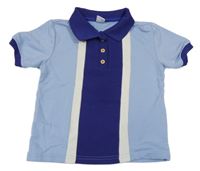 Světlemodro-tmavomodro-biele pruhované polo tričko Kiki&Koko