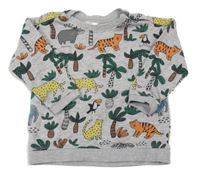 Sivá mikina so zvieratkami H&M