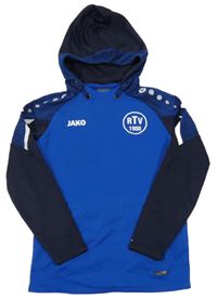 Kobaltově modro-tmavomodrá športová mikina s kapucňou Jako