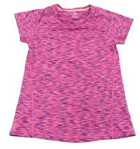 Tmavorůžovo/tmavomodro-marhuľové melírované športové tričko H&M