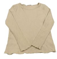Světlebéžové žebrované triko H&M