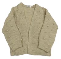 Smetanovo-sivý melírovaný 3D bodkovaná ý svetrový cardigan M&Co