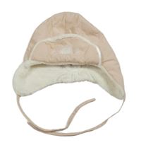 Světlerůžová šusťáková zateplená zavazovací beranice s výšivkou