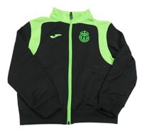 Čierno-neónově zelená športová futbalová prepínaci mikina so znakom JOMA