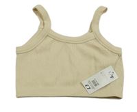 Nové - svetlobéžový rebrovaný crop top Peacocks