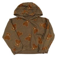 Hnedá mikina s medvedíkmi a kapucňou PEP&CO