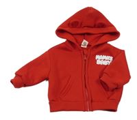 Červená prepínaci tepláková mikina s nápismi a kapucňou Cozy Pixies