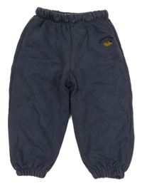 Tmavomodré tepláky s medvídkem a nápisem ZARA