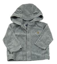 Tmavosivá melírovaná zamatová prepínaci mikina s kapucňou s uškami GAP