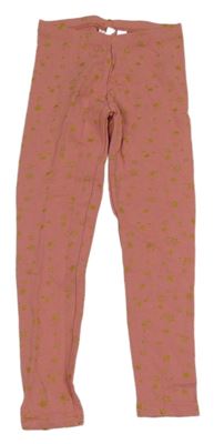 Světleskořicové teplákové legíny so zlatými hviezdičkami alive