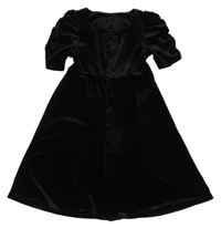 Čierne lesklé zamatové prepínaci šaty St. Bernard