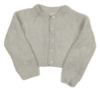 Světlešedé chlupaté propínací svetrové bolérko mamas&papas