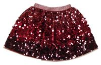 Vínová tylová pajetková sukňa so trblietavým pasom Next