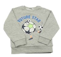 Sivá melírovaná mikina s loptami M&S