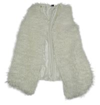 Bílá huňatá podšitá vesta Y.F.K.