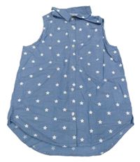 Modrá letná blúzka s hviezdičkami H&M