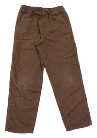 Tmavohnedé loose fit waist tapered leg rifle H&M