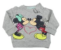 Šedá melírovaná mikina s Minnie a Mickeym C&A