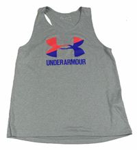 Šedý melírovaný sportovní funkční top s logem Under Armour