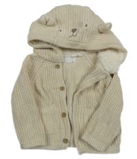 Béžový prepínaci sveter s kapucí - medvěď Primark