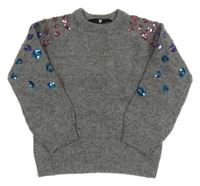 Tmavosivý melírovaný sveter s flitrami V by Very