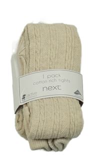 Nové - Béžové vzorované punčocháče Next