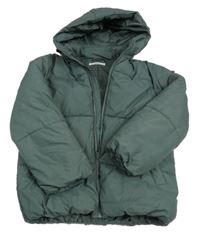 Khaki šusťáková zimní bunda s kapucí H&M
