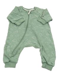 Zelený teplákový overal se srdíčky Ergee