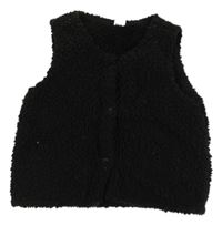 Čierna huňatá prepínaci vesta Shein